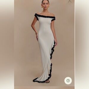 MESHKI Arielle off shoulder ruffle dress